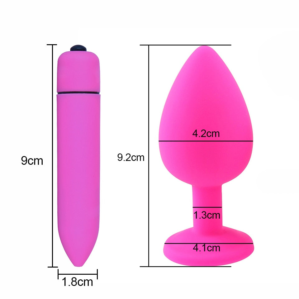 Soft Silicone Anal Butt Plug Massager Adult Sex Toys for Men Women Couples Anal Trainer  Anal Plug Mini Erotic Bullet Vibrator