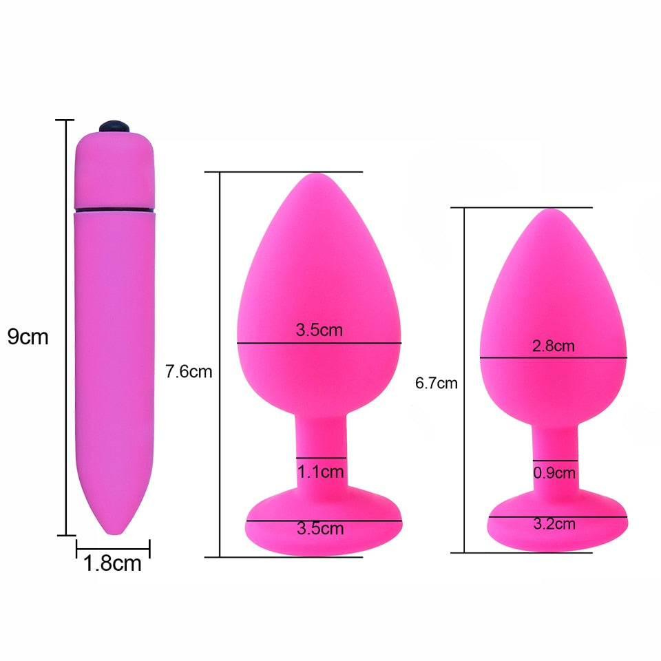 Soft Silicone Anal Butt Plug Massager Adult Sex Toys for Men Women Couples Anal Trainer  Anal Plug Mini Erotic Bullet Vibrator