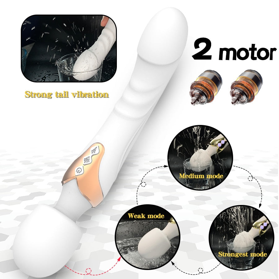 Powerful AV Vibrator Dildos Magic Wand for Women 10 Modes Clitoris Stimulator G Spot Vagina Massager Adult Sex Toys for Woman