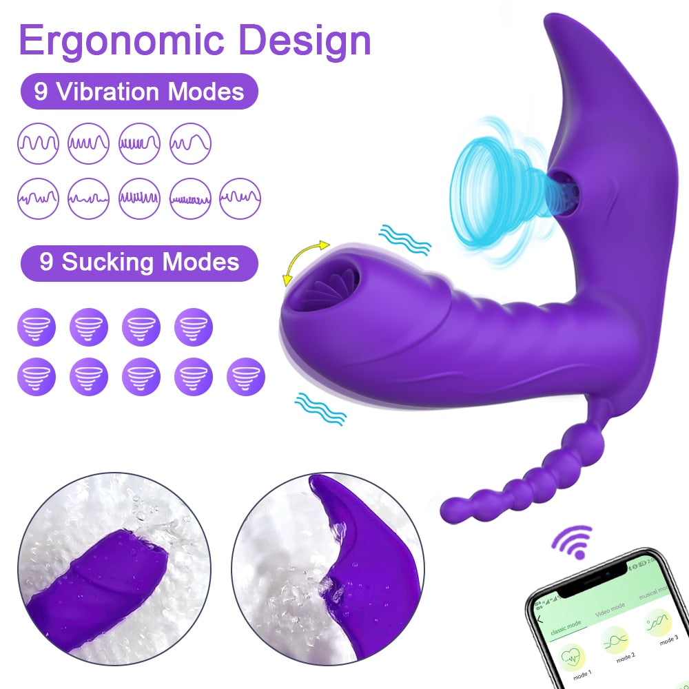 3 in 1 Bluetooth APP Dildo Vibrator Female Wireless Remote Control Sucker Clitoris Stimulator Sex Toys for Women Couple Adult 18