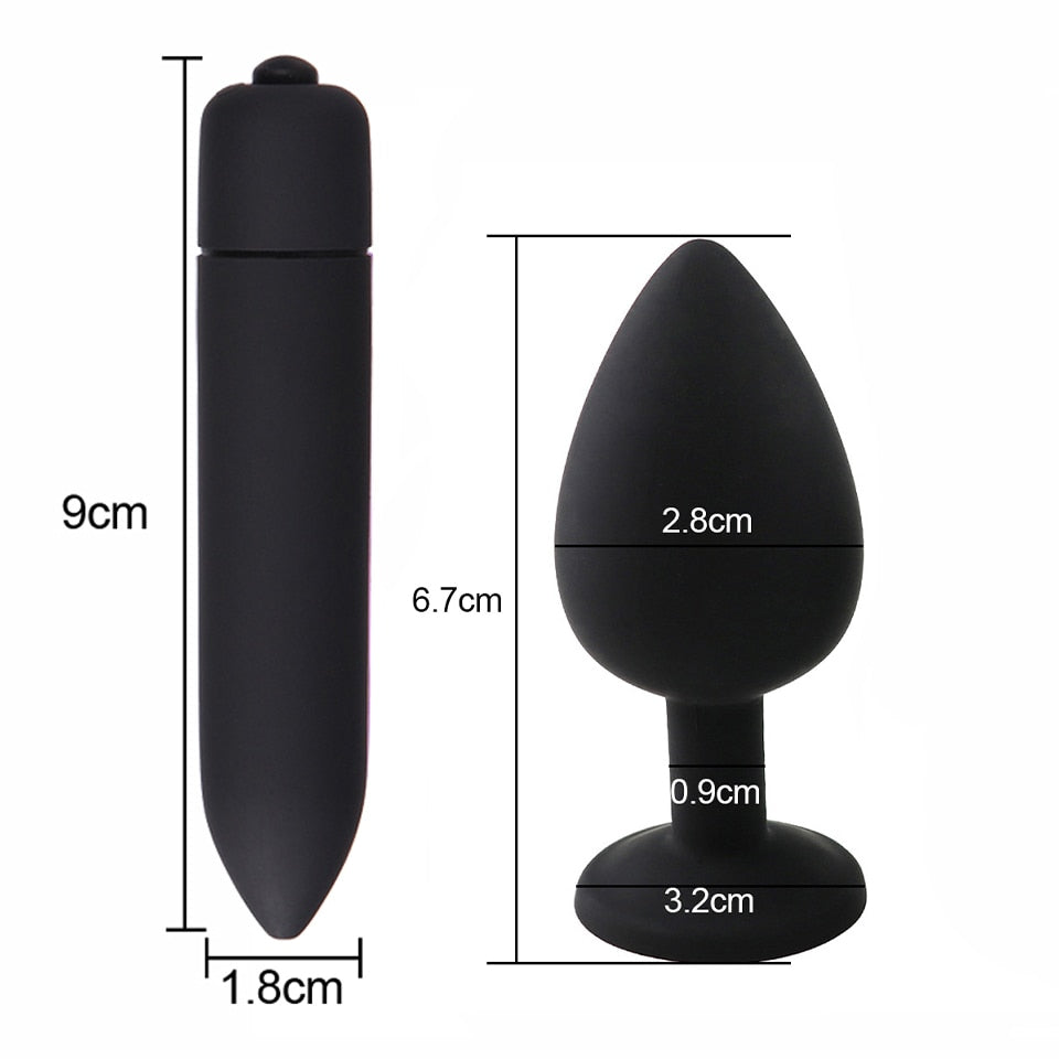 Soft Silicone Anal Butt Plug Massager Adult Sex Toys for Men Women Couples Anal Trainer  Anal Plug Mini Erotic Bullet Vibrator