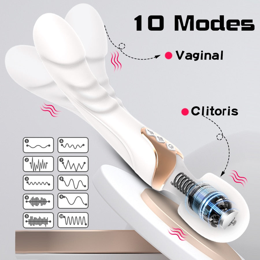 Powerful AV Vibrator Dildos Magic Wand for Women 10 Modes Clitoris Stimulator G Spot Vagina Massager Adult Sex Toys for Woman