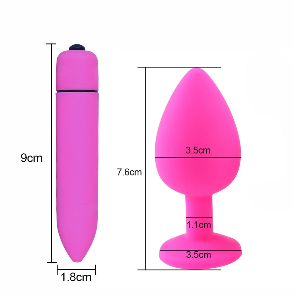 Soft Silicone Anal Butt Plug Massager Adult Sex Toys for Men Women Couples Anal Trainer  Anal Plug Mini Erotic Bullet Vibrator